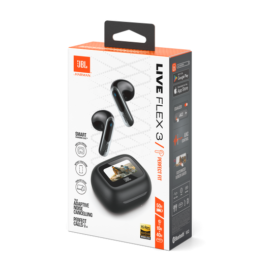 JBL Live Flex 3 - Black - True wireless noise-cancelling open-stick earbuds - Detailshot 15 image number null